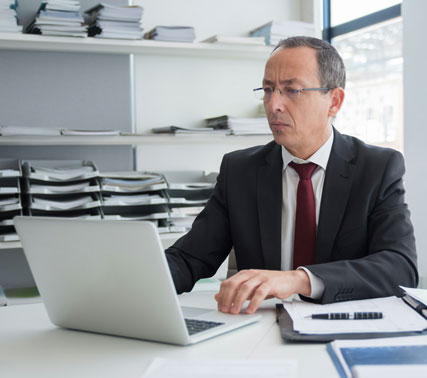 A student learning with technology