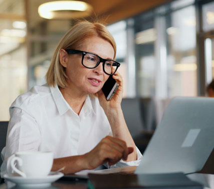 A student learning with technology